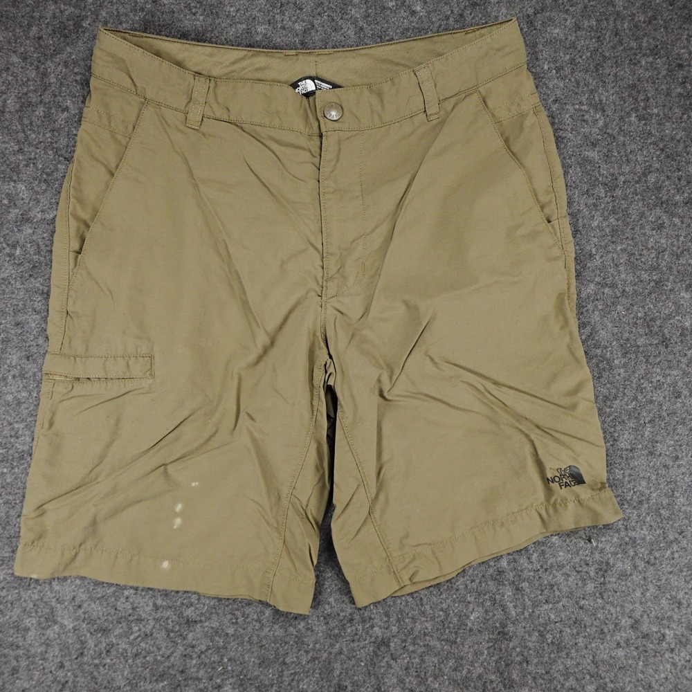 The North Face Trail Shorts Men Size 32x9 Outdoor Hiking Khaki Beige Lightweight